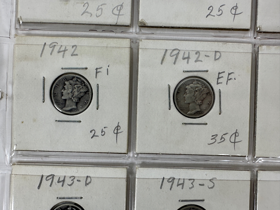 (20) Silver Winged Liberty Head Mercury Dimes Collection From 1939-1945 - See Photos For Details [Photo 6]