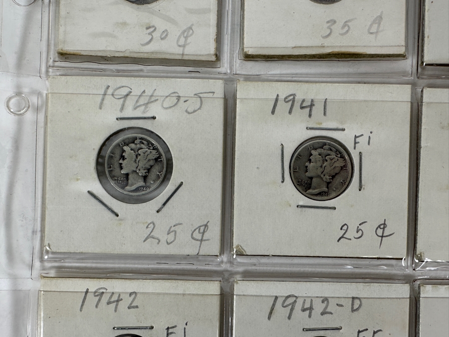 (20) Silver Winged Liberty Head Mercury Dimes Collection From 1939-1945 - See Photos For Details [Photo 5]