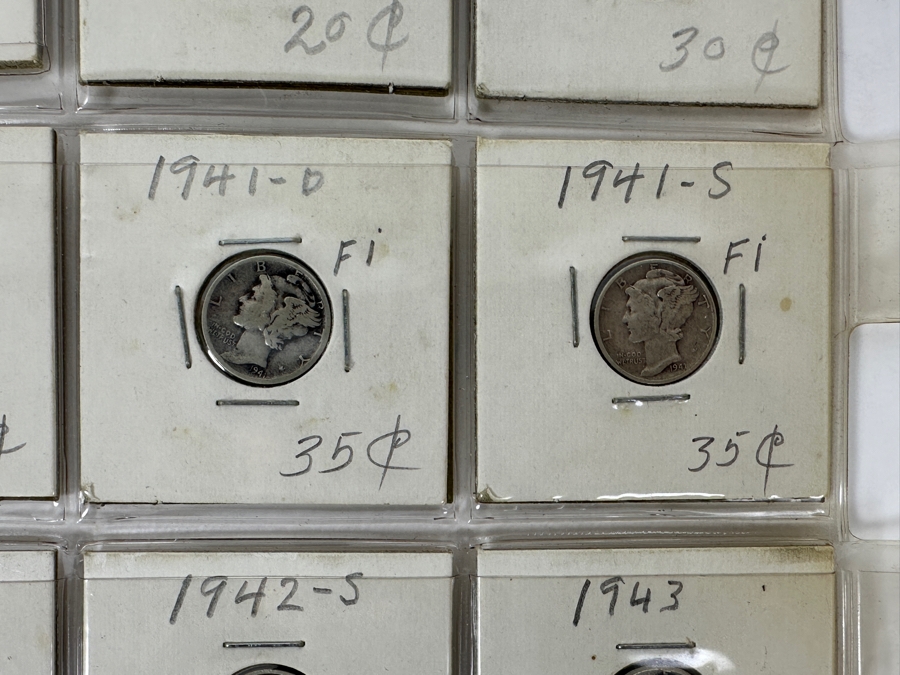 (20) Silver Winged Liberty Head Mercury Dimes Collection From 1939-1945 - See Photos For Details [Photo 4]
