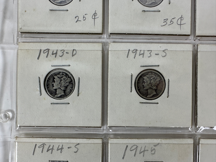 (20) Silver Winged Liberty Head Mercury Dimes Collection From 1939-1945 - See Photos For Details [Photo 9]
