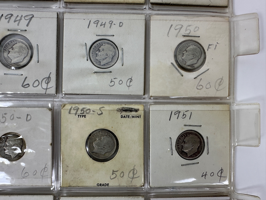(19) Silver Roosevelt Dimes From 1946-1952 And (1) 1975 Roosevelt Dime - See Photos For Details [Photo 4]