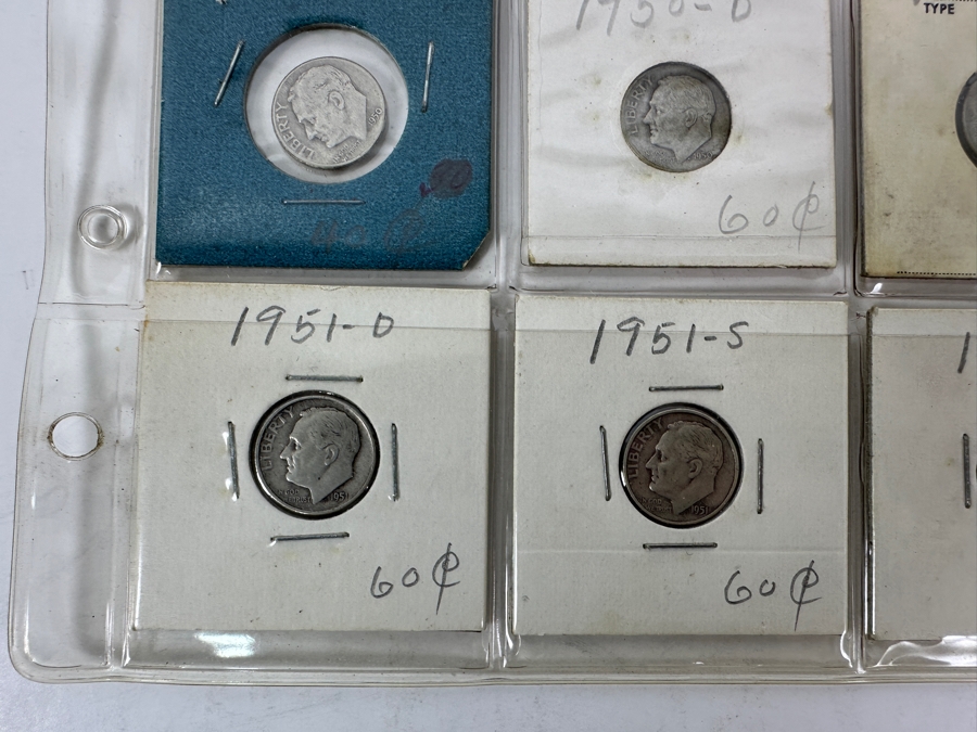 (19) Silver Roosevelt Dimes From 1946-1952 And (1) 1975 Roosevelt Dime - See Photos For Details [Photo 6]