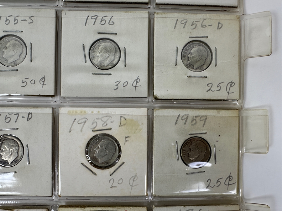 (20) Silver Roosevelt Dimes From 1952-1961 - See Photos For Details [Photo 4]