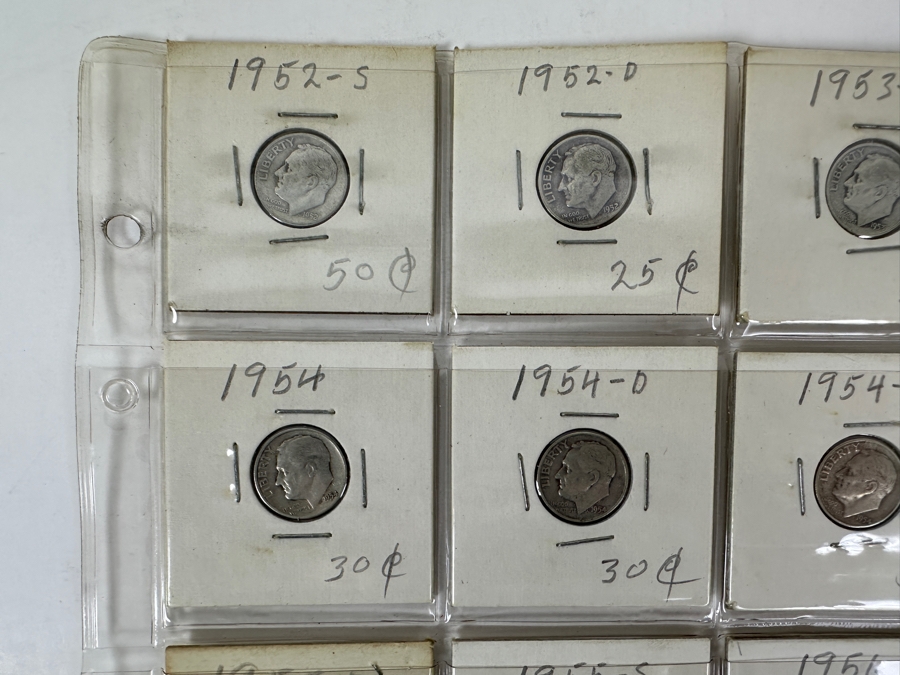(20) Silver Roosevelt Dimes From 1952-1961 - See Photos For Details [Photo 2]