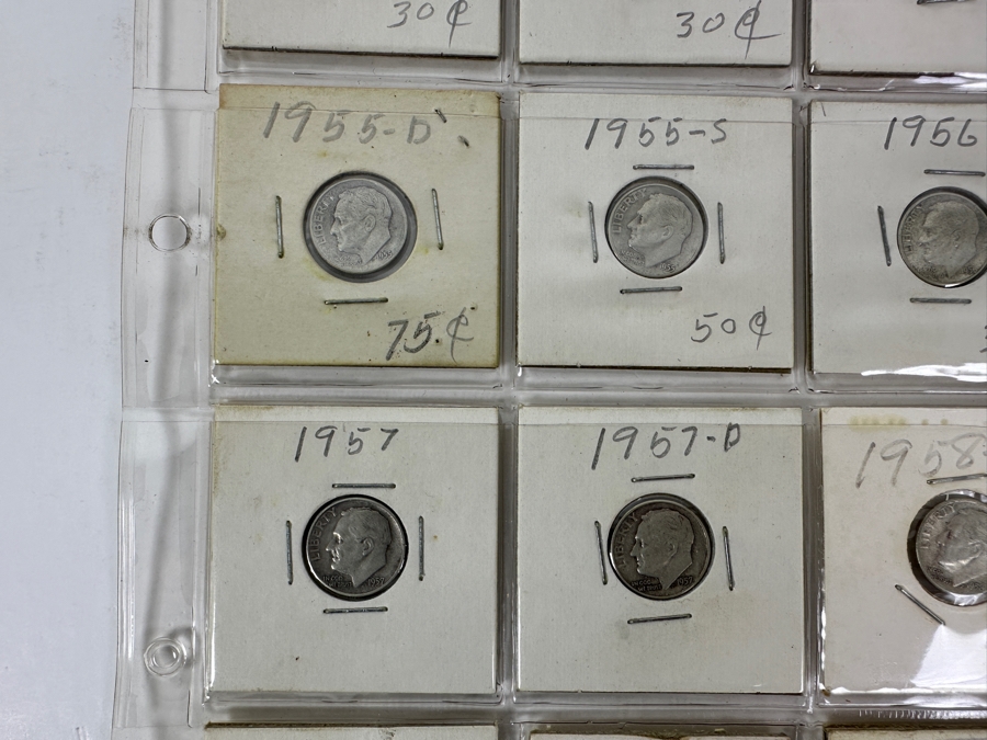 (20) Silver Roosevelt Dimes From 1952-1961 - See Photos For Details [Photo 5]