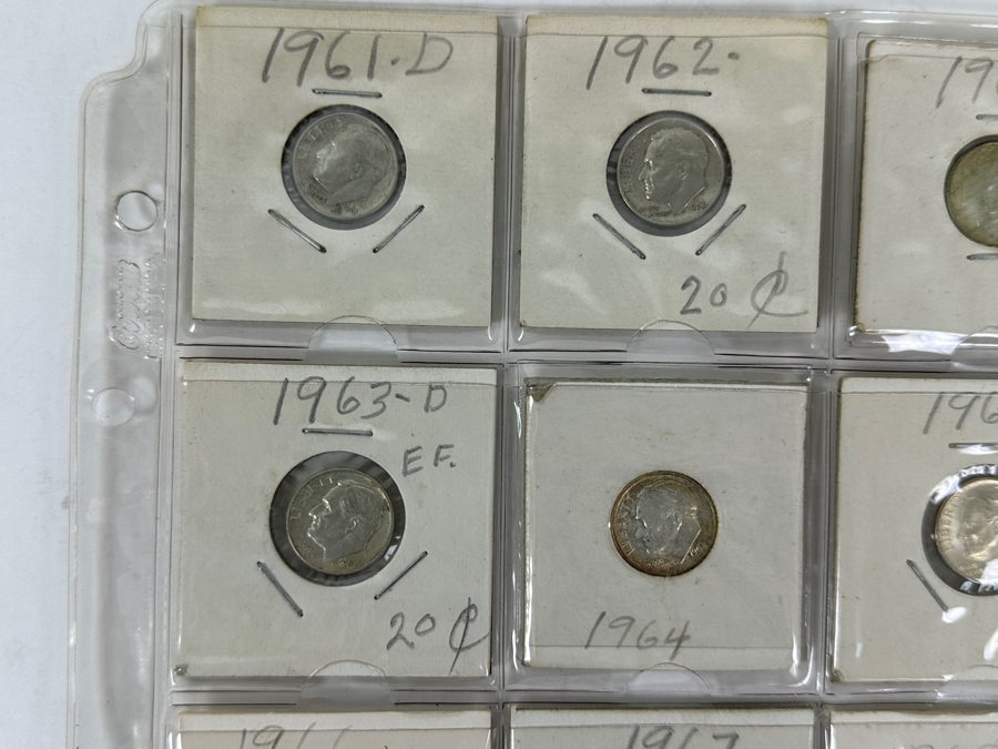(7) Silver Roosevelt Dimes From 1961-1964 And (13) Roosevelt Dimes From 1965-1973 - See Photos For Details [Photo 2]