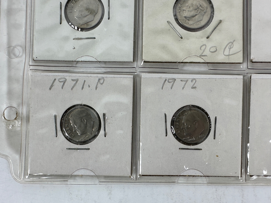 (7) Silver Roosevelt Dimes From 1961-1964 And (13) Roosevelt Dimes From 1965-1973 - See Photos For Details [Photo 6]