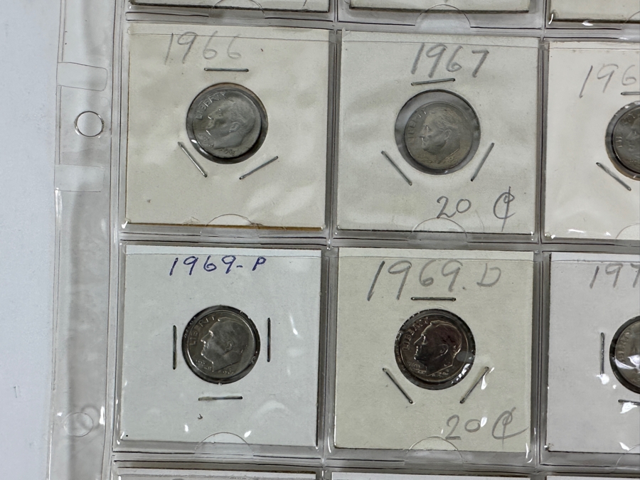 (7) Silver Roosevelt Dimes From 1961-1964 And (13) Roosevelt Dimes From 1965-1973 - See Photos For Details [Photo 5]