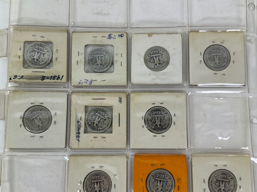 (13) Silver Washington Quarters From 1934-1941 Including 1935-S, 1936-D, 1938, 1938-S, 1939-D And 1940-S - See Photos For Details [Photo 16]