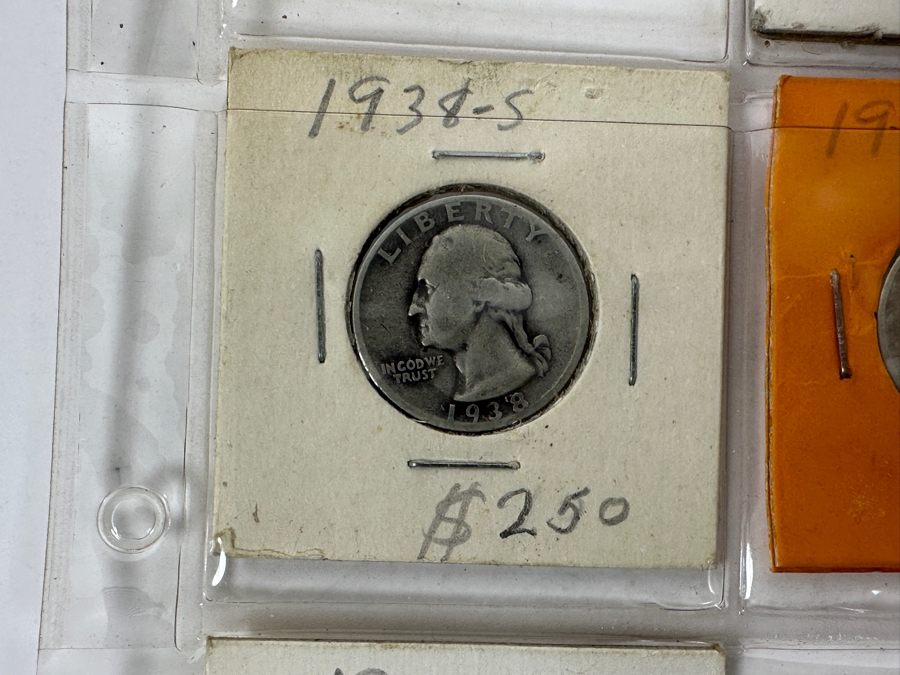 (13) Silver Washington Quarters From 1934-1941 Including 1935-S, 1936-D, 1938, 1938-S, 1939-D And 1940-S - See Photos For Details [Photo 11]