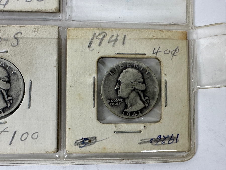 (13) Silver Washington Quarters From 1934-1941 Including 1935-S, 1936-D, 1938, 1938-S, 1939-D And 1940-S - See Photos For Details [Photo 14]