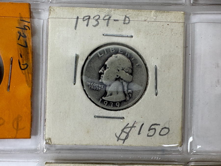 (13) Silver Washington Quarters From 1934-1941 Including 1935-S, 1936-D, 1938, 1938-S, 1939-D And 1940-S - See Photos For Details [Photo 9]