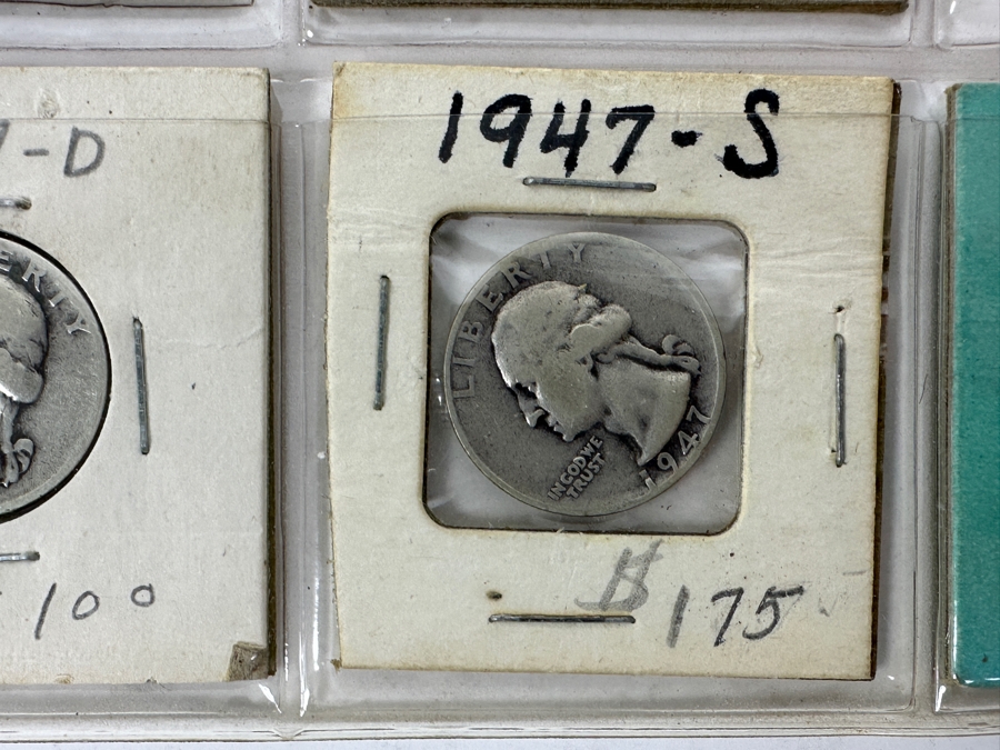 (15) Silver Washington Quarters From 1942-1948 Including 1943-S, 1947-D And 1947-S - See Photos For Details [Photo 11]