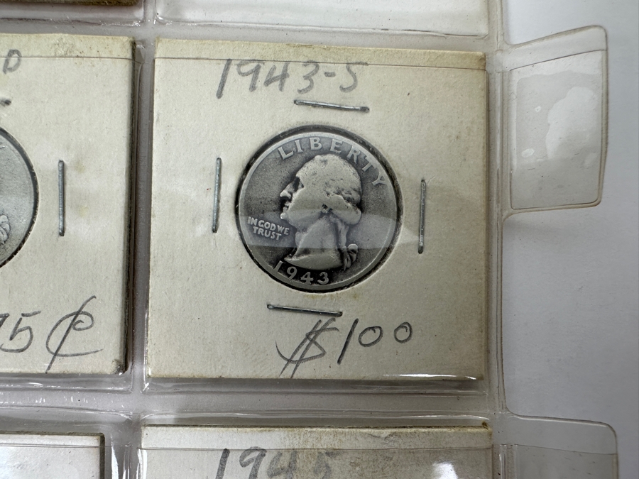 (15) Silver Washington Quarters From 1942-1948 Including 1943-S, 1947-D And 1947-S - See Photos For Details [Photo 17]