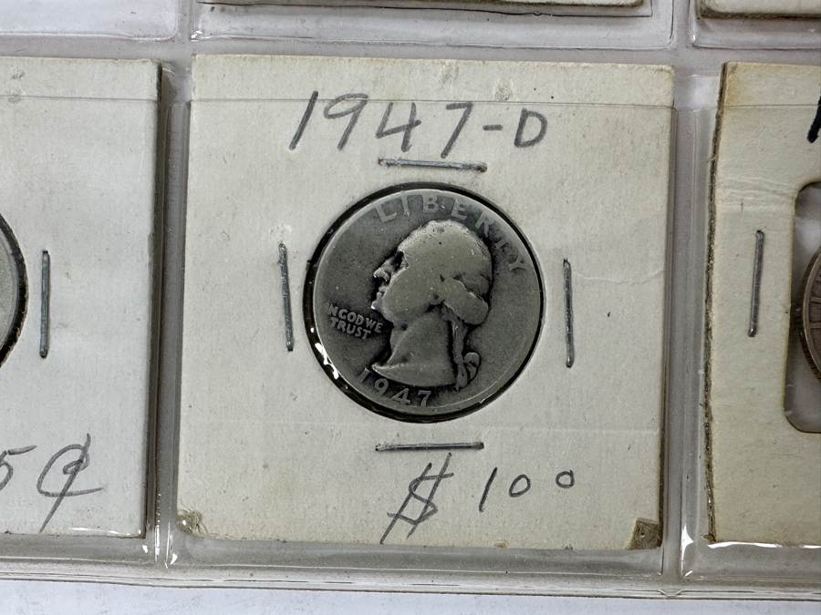 (15) Silver Washington Quarters From 1942-1948 Including 1943-S, 1947-D And 1947-S - See Photos For Details [Photo 9]