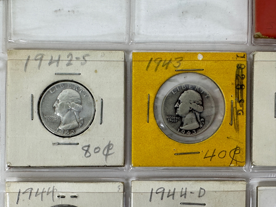 (15) Silver Washington Quarters From 1942-1948 Including 1943-S, 1947-D And 1947-S - See Photos For Details [Photo 3]