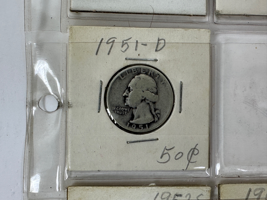 (19) Silver Washington Quarters From 1948-1955 - See Photos For Details [Photo 13]