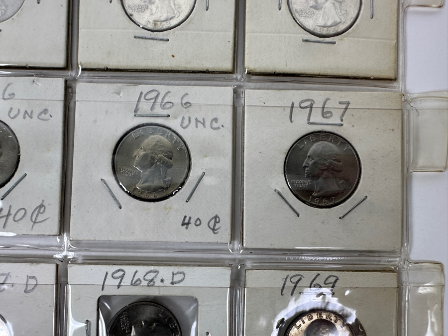 (10) Silver Washington Quarters From 1956-1964 And (10) Washington Quarters From 1966-1980 - See Photos For Details [Photo 9]