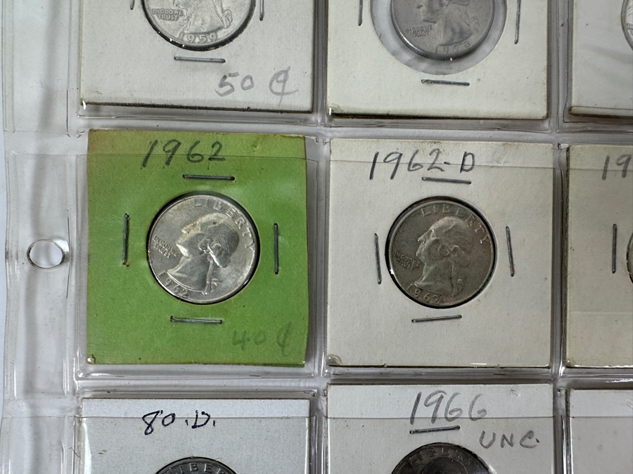 (10) Silver Washington Quarters From 1956-1964 And (10) Washington Quarters From 1966-1980 - See Photos For Details [Photo 6]