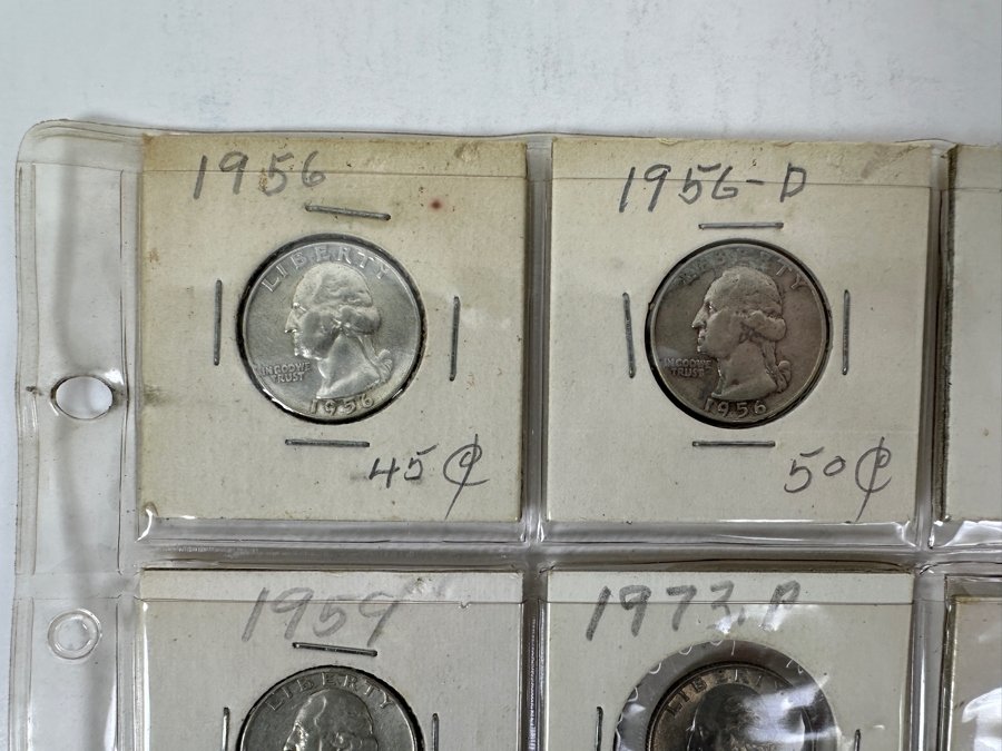(10) Silver Washington Quarters From 1956-1964 And (10) Washington Quarters From 1966-1980 - See Photos For Details [Photo 2]
