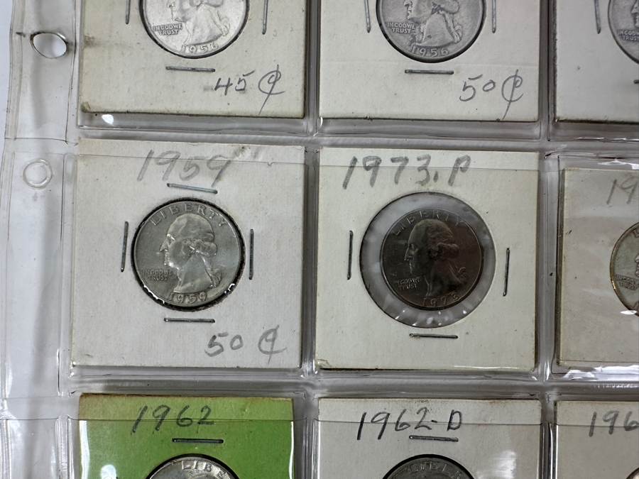 (10) Silver Washington Quarters From 1956-1964 And (10) Washington Quarters From 1966-1980 - See Photos For Details [Photo 4]