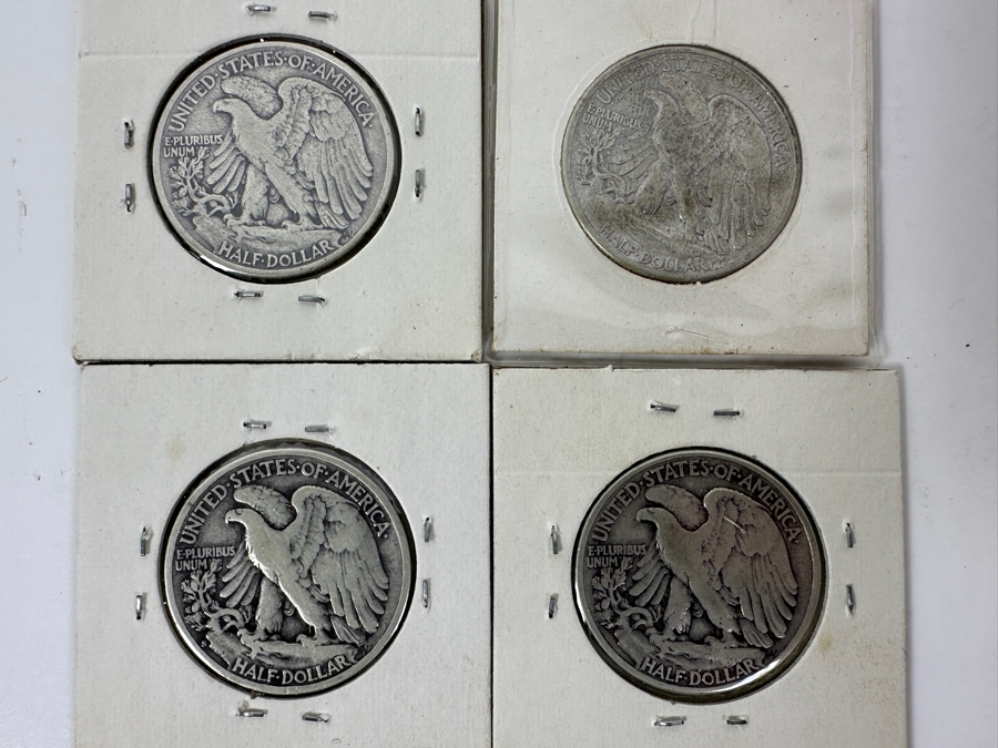(4) Walking Liberty Silver Half Dollars: 1943, 1943-D, 1943-S And 1944 [Photo 6]