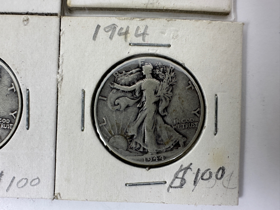 (4) Walking Liberty Silver Half Dollars: 1943, 1943-D, 1943-S And 1944 [Photo 5]