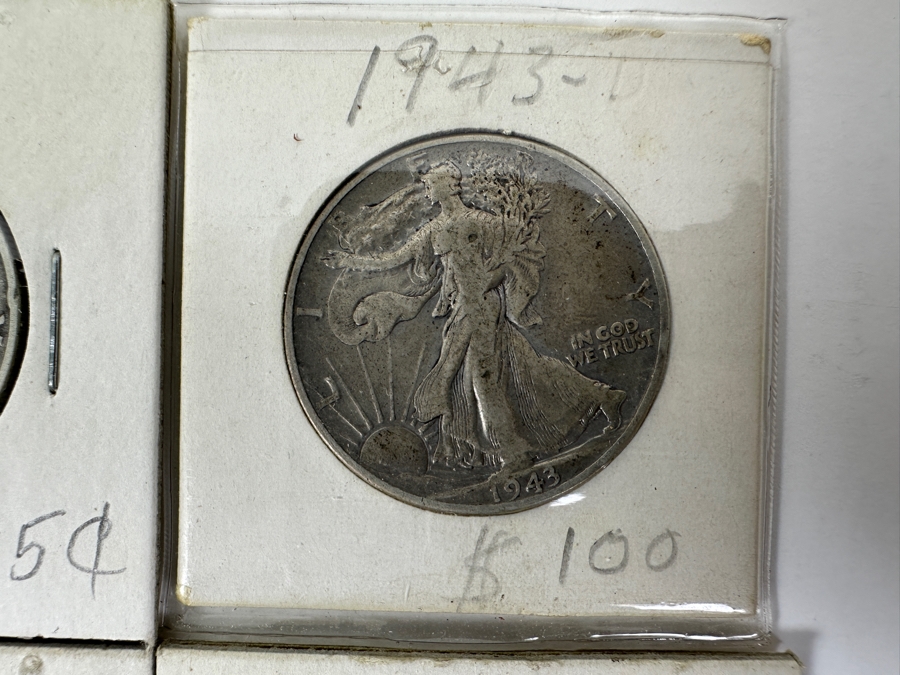 (4) Walking Liberty Silver Half Dollars: 1943, 1943-D, 1943-S And 1944 [Photo 3]