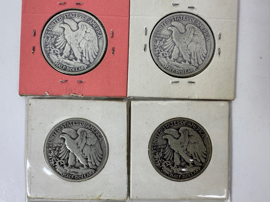 (4) Walking Liberty Silver Half Dollars: 1935-S, 1944-S, 1945-D And 1945-S [Photo 6]