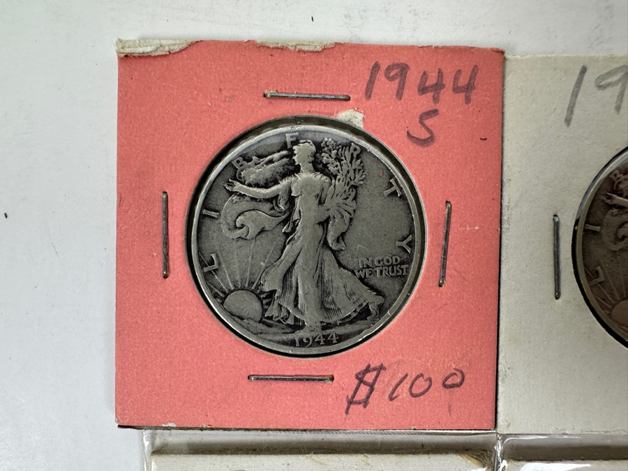 (4) Walking Liberty Silver Half Dollars: 1935-S, 1944-S, 1945-D And 1945-S [Photo 2]