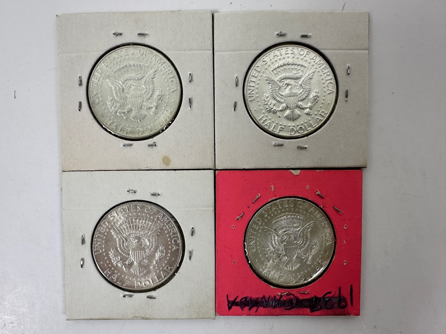 (4) Silver Kennedy Half Dollars: 1965, 1966, 1967 And 1968-D (Appear Uncirculated) [Photo 6]