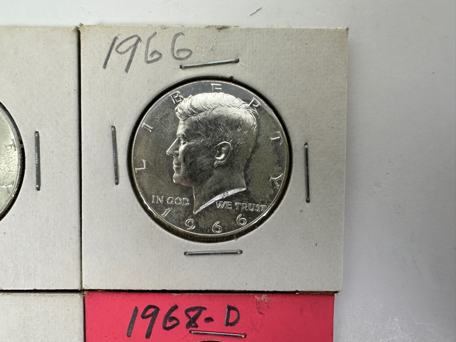 (4) Silver Kennedy Half Dollars: 1965, 1966, 1967 And 1968-D (Appear Uncirculated) [Photo 3]