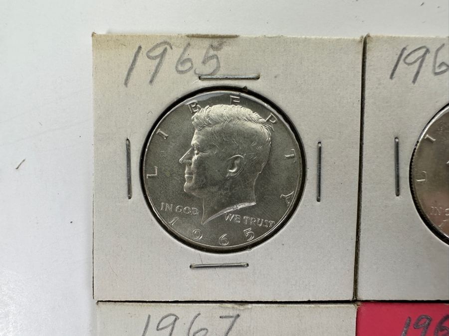 (4) Silver Kennedy Half Dollars: 1965, 1966, 1967 And 1968-D (Appear Uncirculated) [Photo 2]