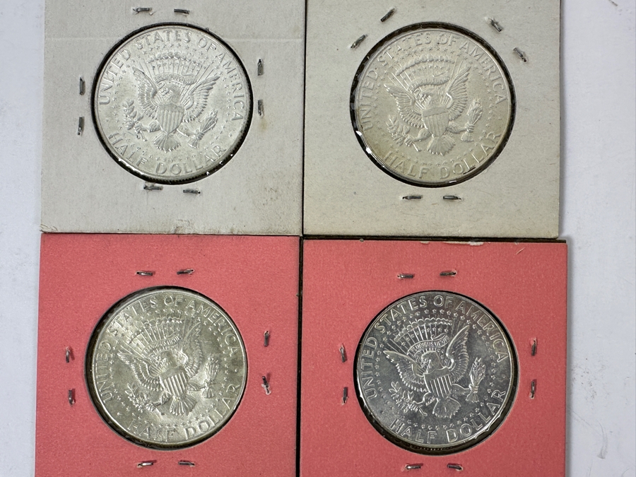 (4) First Year 1964 Silver Kennedy Half Dollars: (1) 1964-D And (1) 1964 Uncirculated [Photo 6]