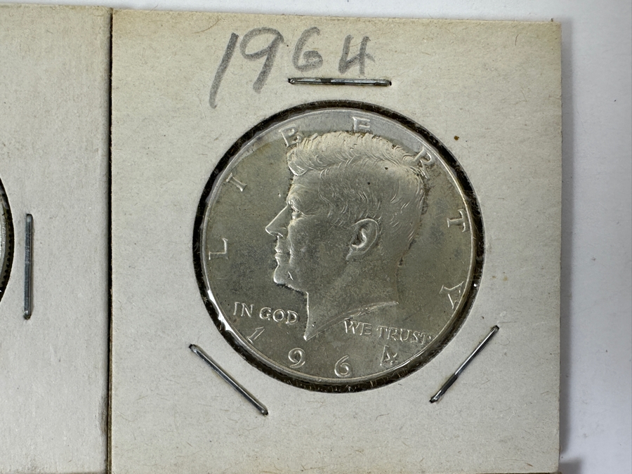 (4) First Year 1964 Silver Kennedy Half Dollars: (1) 1964-D And (1) 1964 Uncirculated [Photo 3]