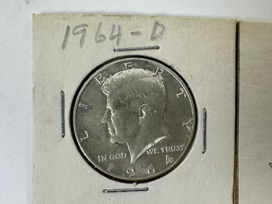 (4) First Year 1964 Silver Kennedy Half Dollars: (1) 1964-D And (1) 1964 Uncirculated [Photo 2]