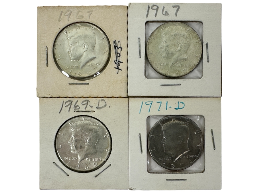 (3) Silver Kennedy Half Dollars: (2) 1967 And (1) 1969-D And (1) 1971-D Kennedy Half Dollar