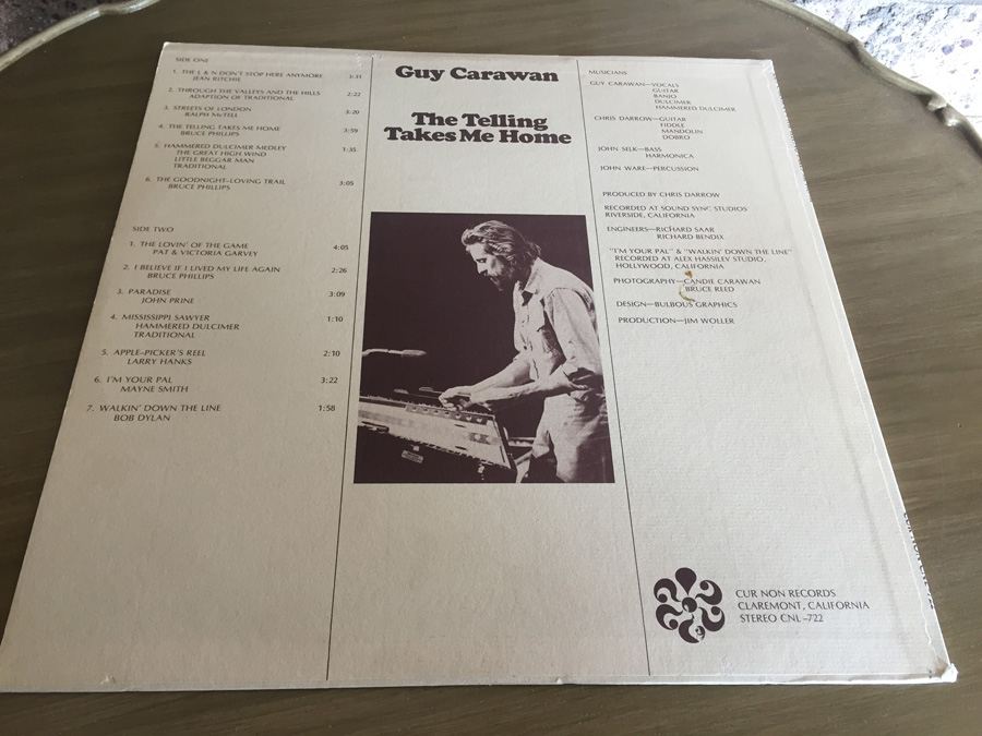Guy Carawan ‎- The Telling Takes Me Home - Cur Non ‎- CNL-722 - SIGNED By Guy's Mom [Photo 3]