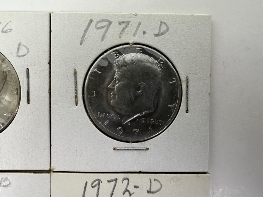 (6) Kennedy Half Dollars: (2) 1971-D, (1) 1972-P, (1) 1972-D And (2) 1976-D [Photo 4]