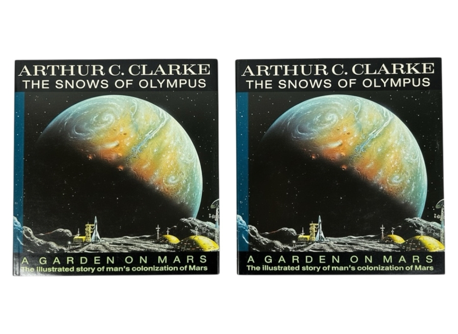 Pair Of First Edition 1994 Hardcover Books By Arthur C. Clarke: The Snows Of Olympus - A Garden On Mars - The Illustrated Story Of Man's Colonization Of Mars
