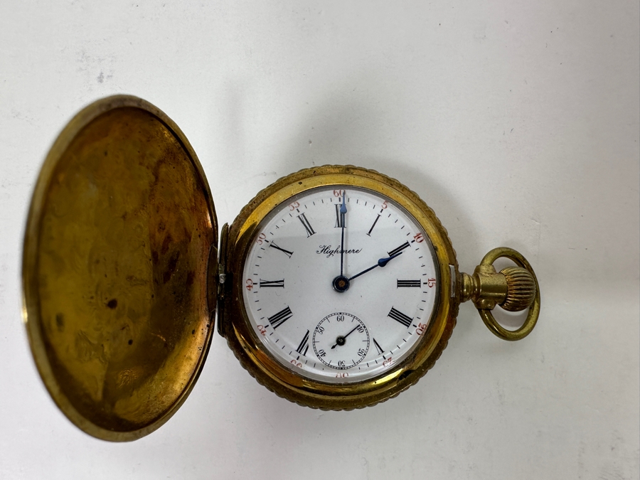 Vintage Working Highmere Pocket Watch 1.5'W [Photo 2]