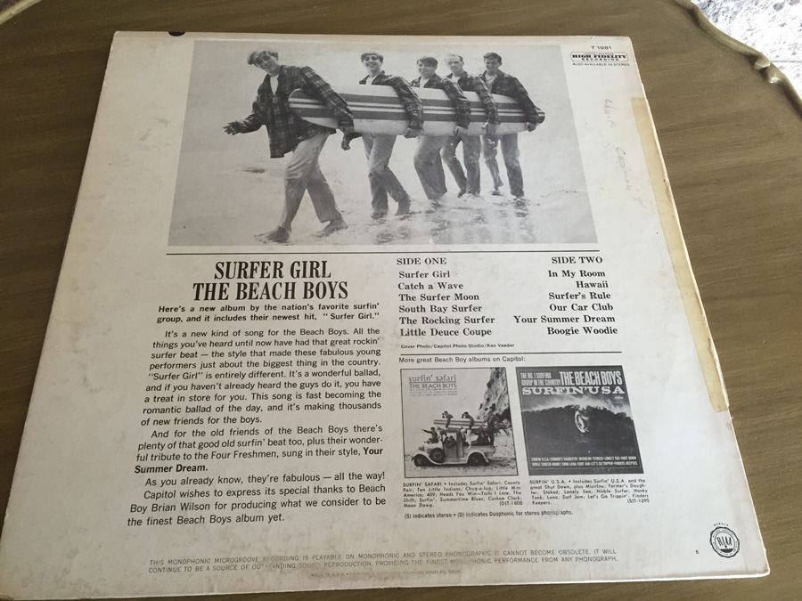 Beach Boys, The ‎- Surfer Girl - Capitol Records ‎- T 1981 [Photo 2]