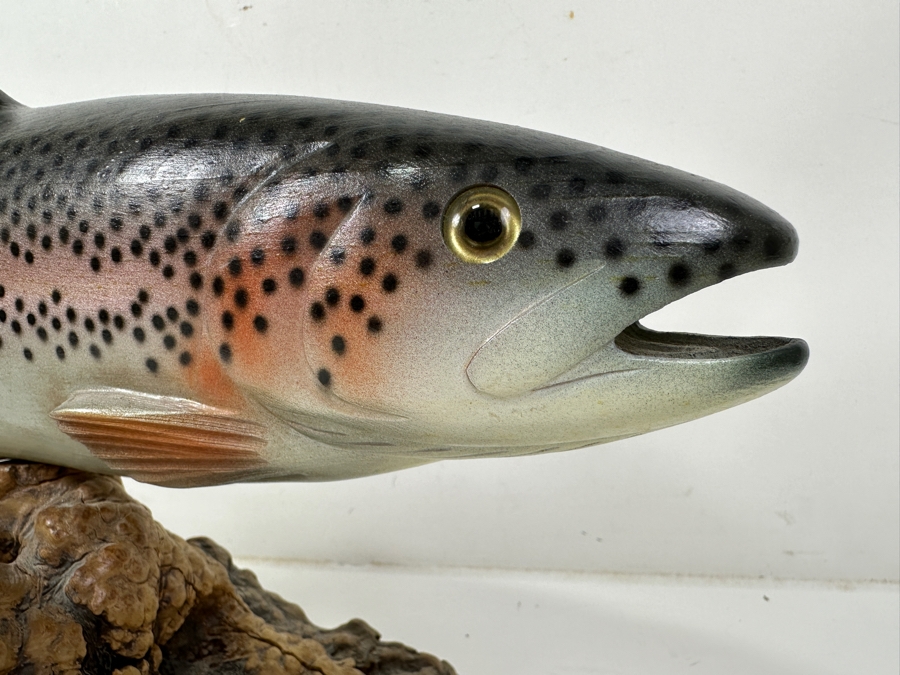 Big Sky Carvers Carved Wooden Trout Sculpture 17'W X 9'H [Photo 2]