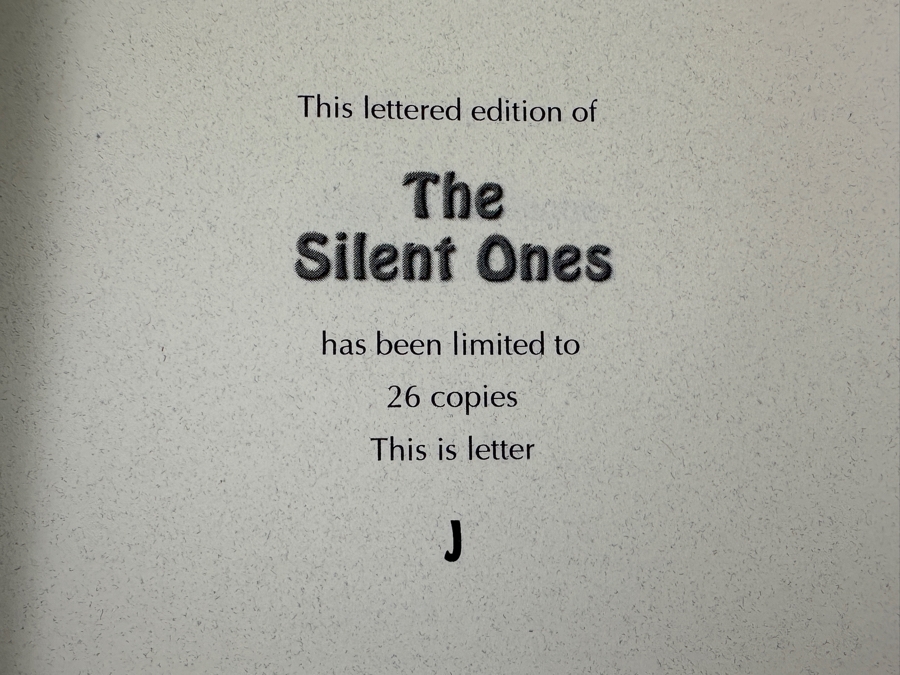 Rare Signed Limited Edition Hardcover Book The Silent Ones Lettered Edition J Limited To 26 Copies Hand Signed By Tom Monteleone And F. Paul Wilson [Photo 5]
