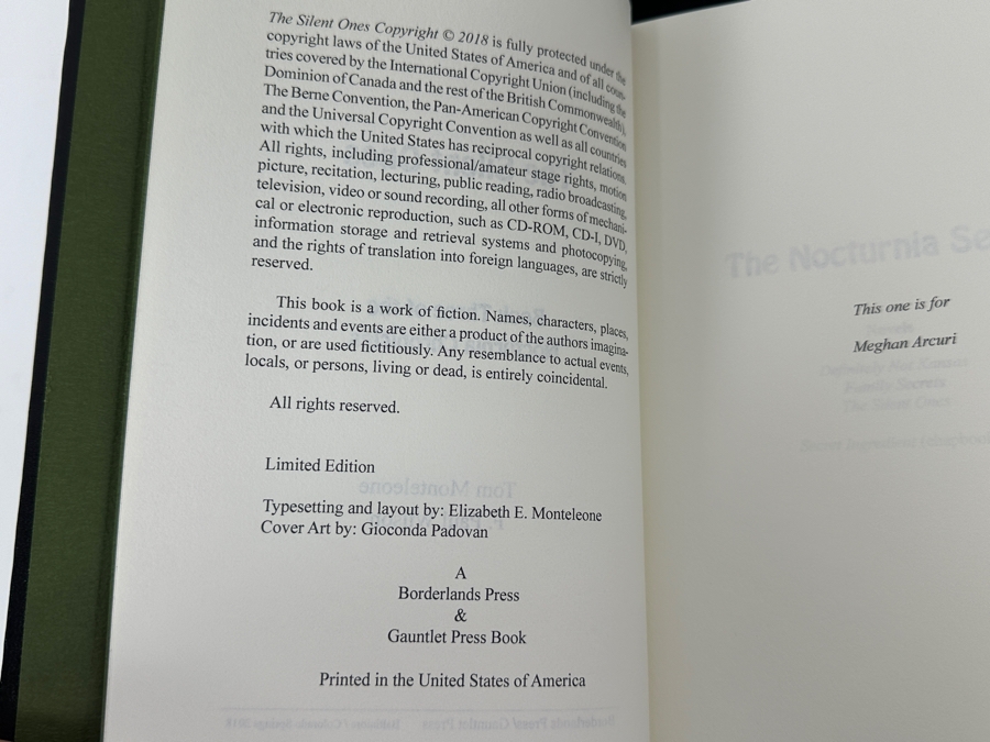 Rare Signed Limited Edition Hardcover Book The Silent Ones Lettered Edition J Limited To 26 Copies Hand Signed By Tom Monteleone And F. Paul Wilson [Photo 8]