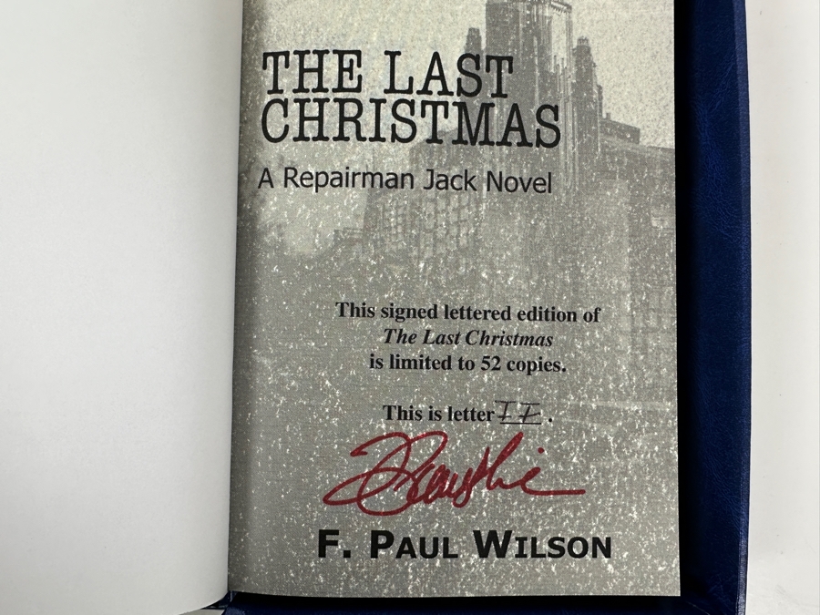 Rare Signed Limited Edition Hardcover Book The Last Christmas - A Repairman Jack Novel Lettered Edition Limited To 52 Copies Hand Signed By F. Paul Wilson [Photo 3]