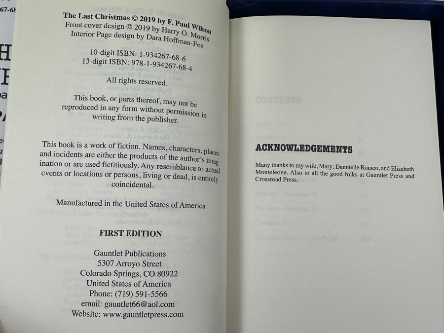 Rare Signed Limited Edition Hardcover Book The Last Christmas - A Repairman Jack Novel Lettered Edition Limited To 52 Copies Hand Signed By F. Paul Wilson [Photo 9]