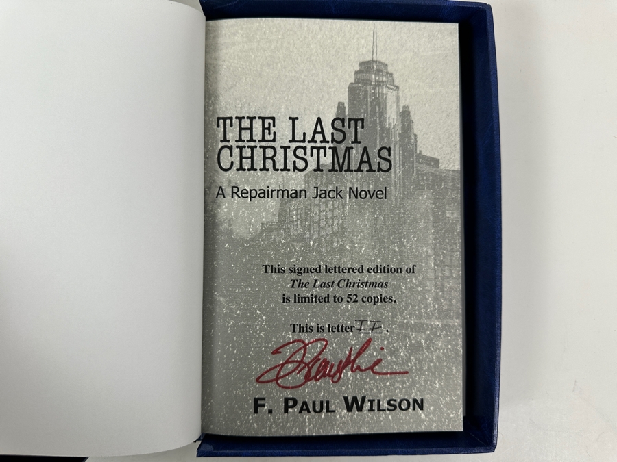 Rare Signed Limited Edition Hardcover Book The Last Christmas - A Repairman Jack Novel Lettered Edition Limited To 52 Copies Hand Signed By F. Paul Wilson [Photo 2]