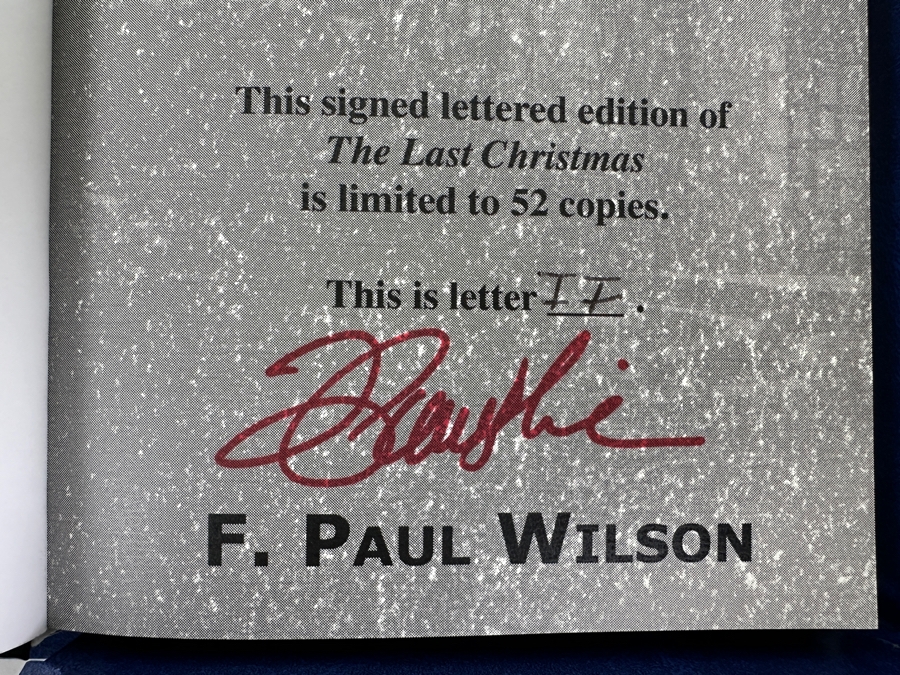 Rare Signed Limited Edition Hardcover Book The Last Christmas - A Repairman Jack Novel Lettered Edition Limited To 52 Copies Hand Signed By F. Paul Wilson [Photo 4]