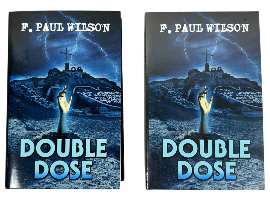 Pair Of Rare Signed Numbered Limited Edition Hardcover Books Double Dose Signed By F. Paul Wilson Limited To 500 Copies - One Book Is Still Factory Sealed